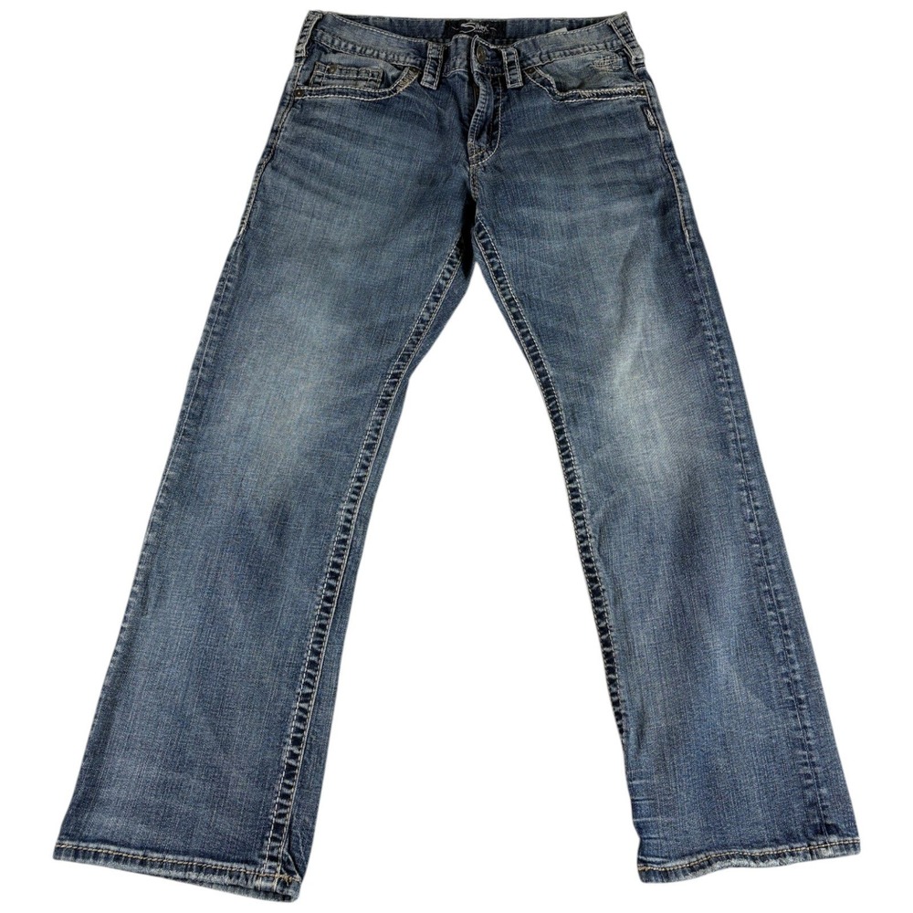 Silver Jeans Co. Zac Relaxed Straight Jeans Men 32x32 Blue Denim Rugged Workwear
